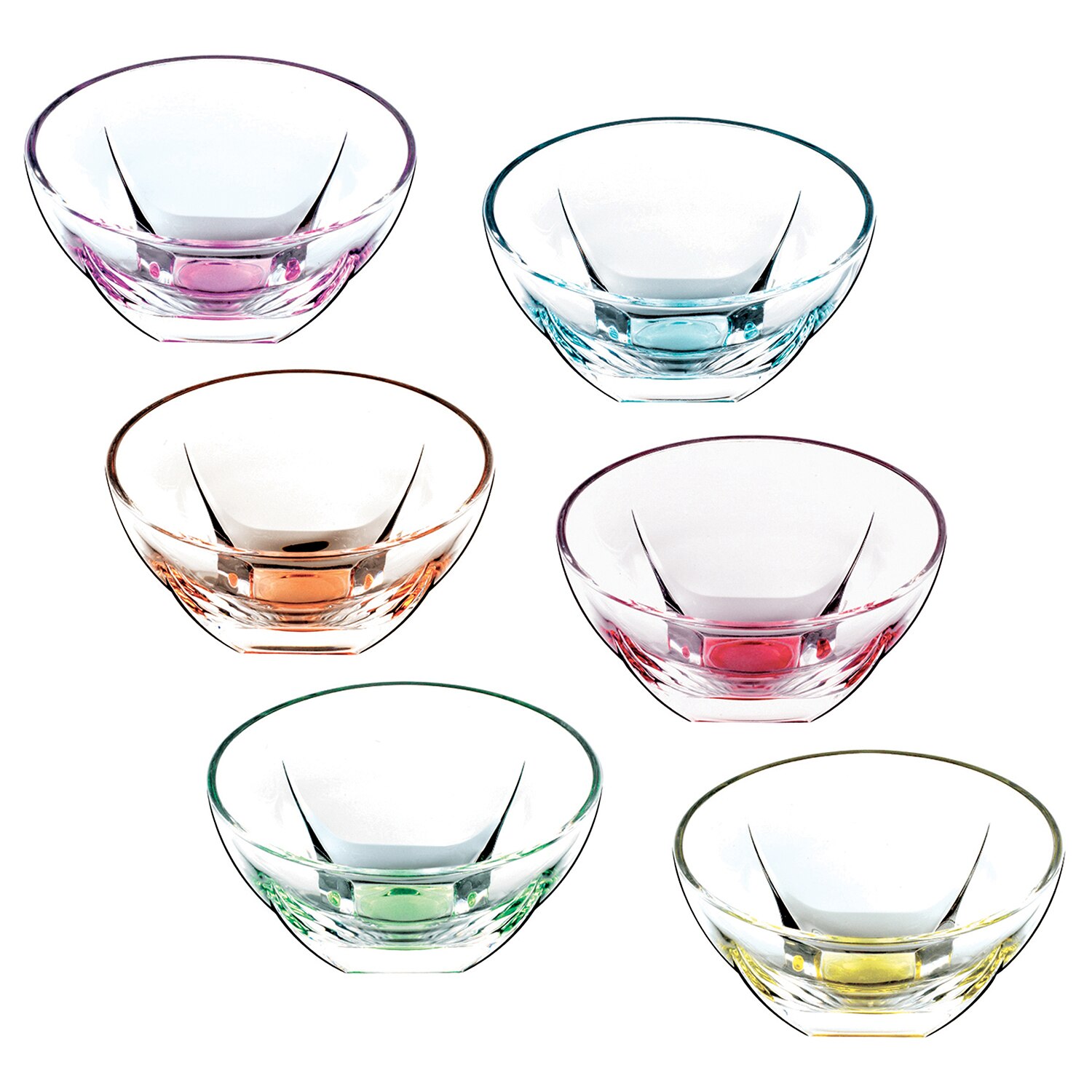 Set 6 boluri Rcr Crystal, Fusion, Multicolor/Transparent