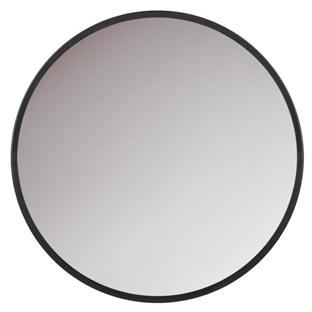 Oglinda Felis, Rotund, Metal/Sticla, Aspect modern, 40 cm, Negru