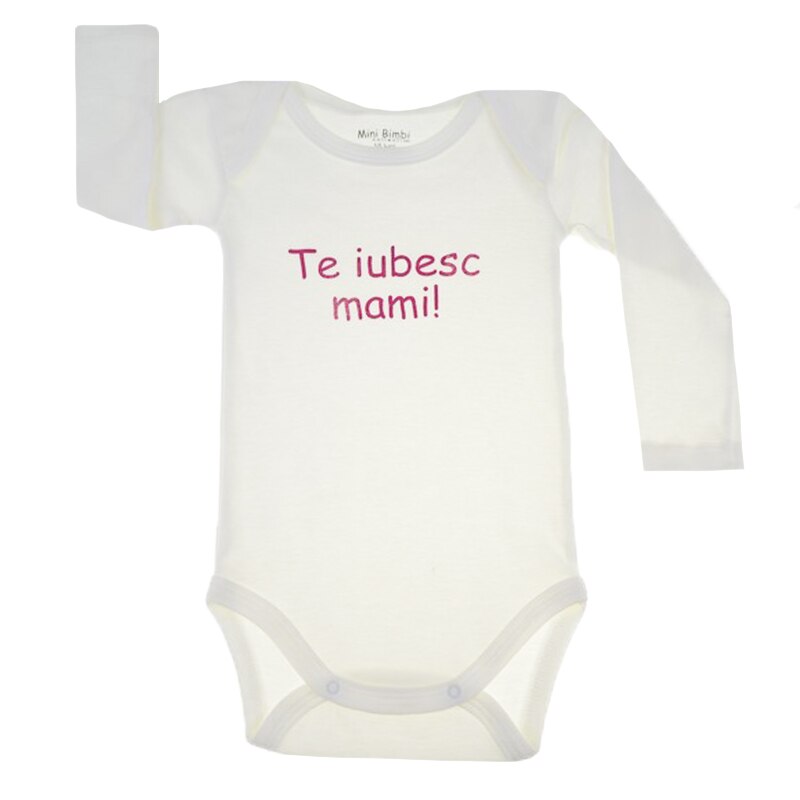 Body cu maneca lunga, fete Mini Bimbi, Crem