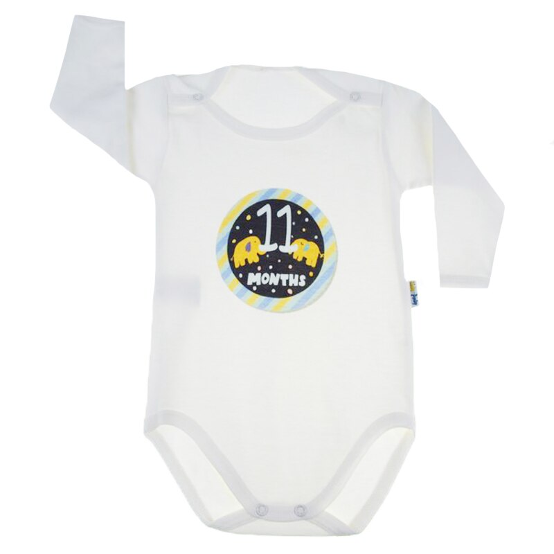 Body cu maneca lunga pentru baieti Mini Junior MJ-19C, Crem, 80 cm