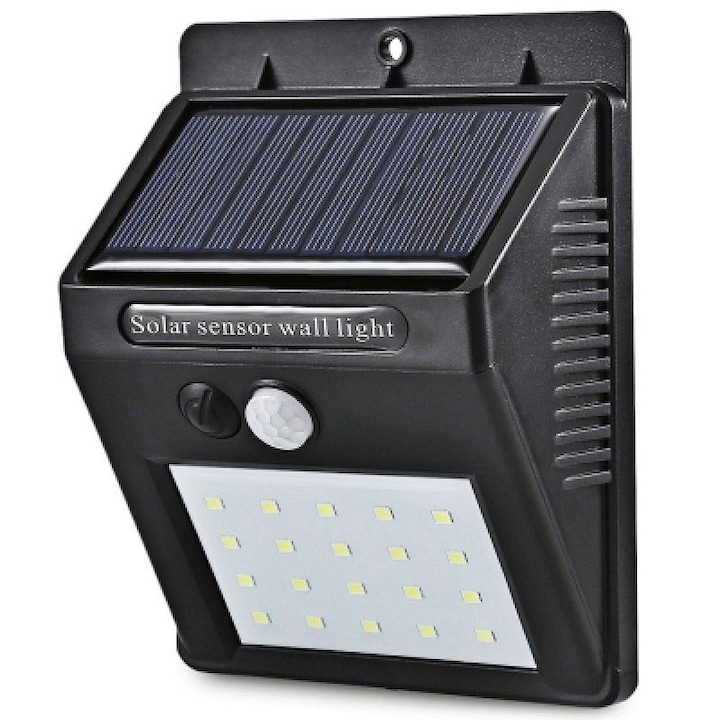 LED аплик Solara 20 SMD, със соларен панел и батерия, сензор за движение HOMME DESIGN