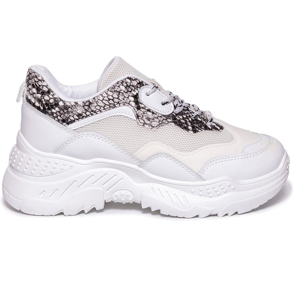 Pantofi sport dama Hendra, Alb/Negru, Alb