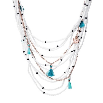 Colier Fossil Fashion JA6873791, Rose gold, Alb Colier Fossil Fashion JA6873791, Rose gold, Alb