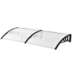 Copertina pentru usa, Outsunny, Protetie anti UV, Poliester/Policarbonat/Aluminiu, 80x197x23cm, Transparent/Negru