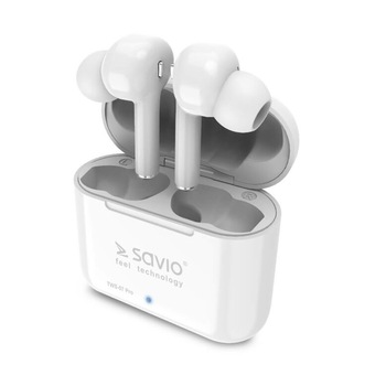 Casti Audio In-Ear, Savio TWS-07 PRO, True Wireless, Bluetooth 5.0, Alb Casti Audio In-Ear, Savio TWS-07 PRO, True Wireless, Bluetooth 5.0, Alb