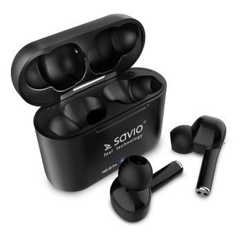 Casti Audio In-Ear, Savio TWS-08 PRO, True Wireless, Bluetooth 5.0, Negru Casti Audio In-Ear, Savio TWS-08 PRO, True Wireless, Bluetooth 5.0, Negru