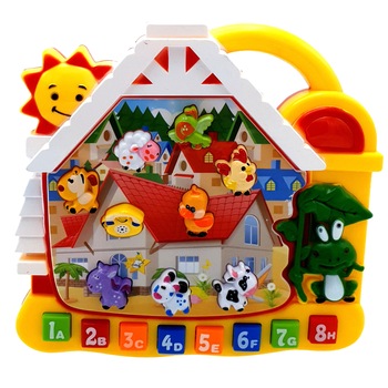 Jucarie interactiva cu lumini si sunete, Casuta muzicala, sunete muzicale diferite, +3 luni Jucarie interactiva cu lumini si sunete, Casuta muzicala, sunete muzicale diferite, +3 luni