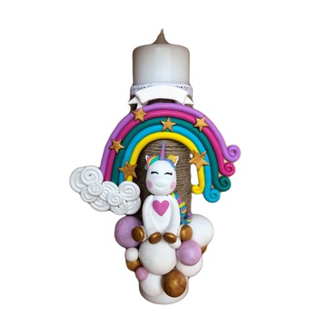 Lumanare botez personalizata, tematica unicorn Lumanare botez personalizata, tematica unicorn