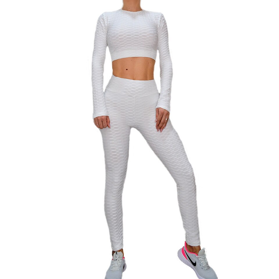 Compleu Fitness Ruby din doua piese, Alb