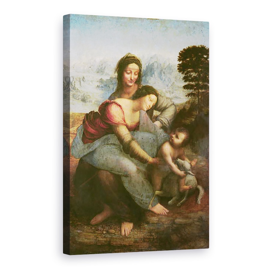 Tablou canvas - Leonardo da Vinci - Fecioara si Copilul cu Sfanta Ana, 80 x 120cm