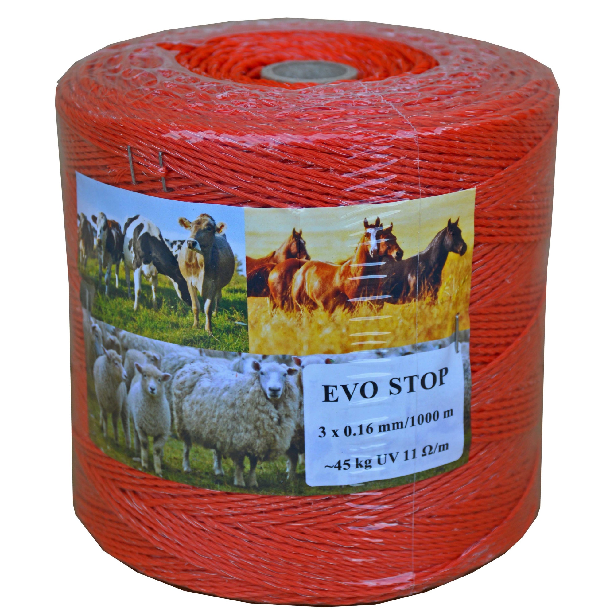Fir de gard electric Evo Stop, 3 x 0.16 mm, 1000 m, 45 kg, 11 Ω/m