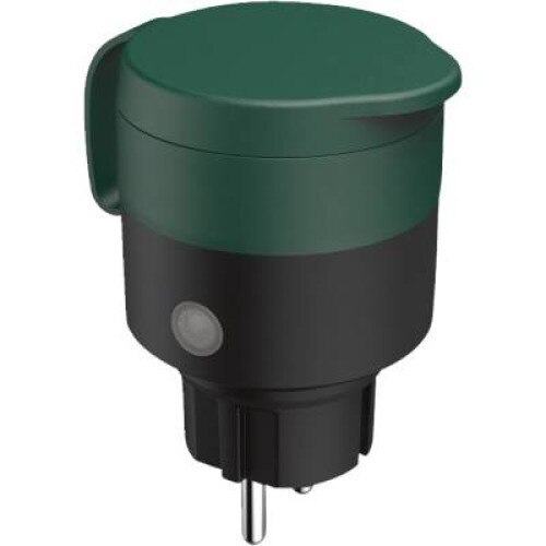 Priza Hama 176570 de exterior, 2300 W, 10A, Control Voce, IOS si Android, Wi-fi, Verde/Negru