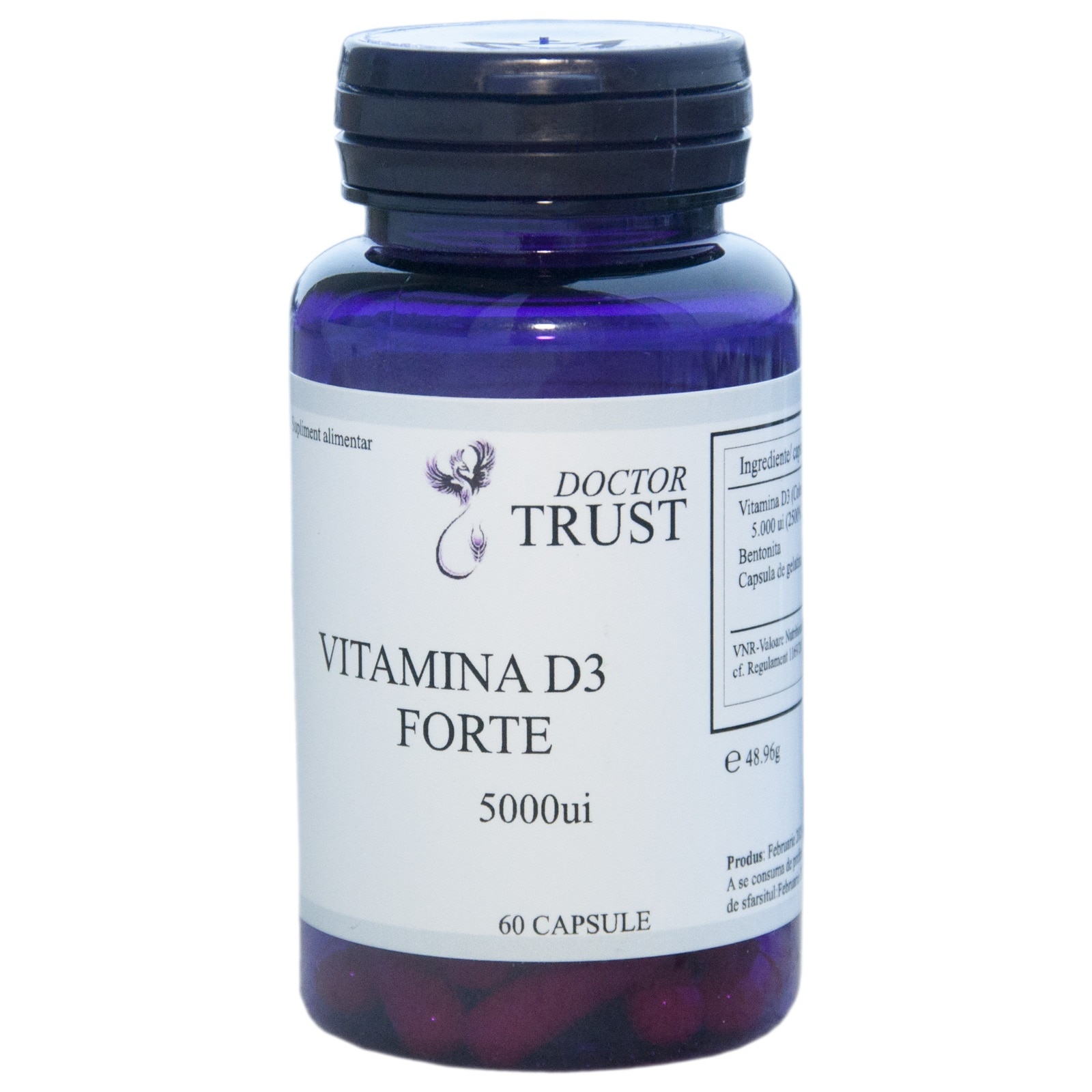 Vitamina D3, 5000 UI, 60 capsule
