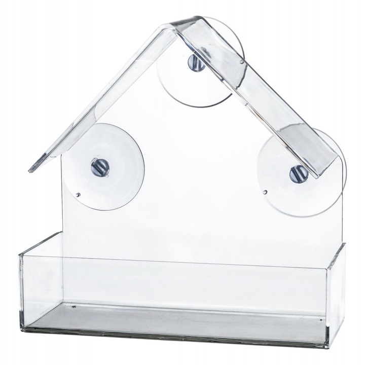 Hranitor exterior transparent pentru pasari Trixie 255ml 15x15x6 cm 55610