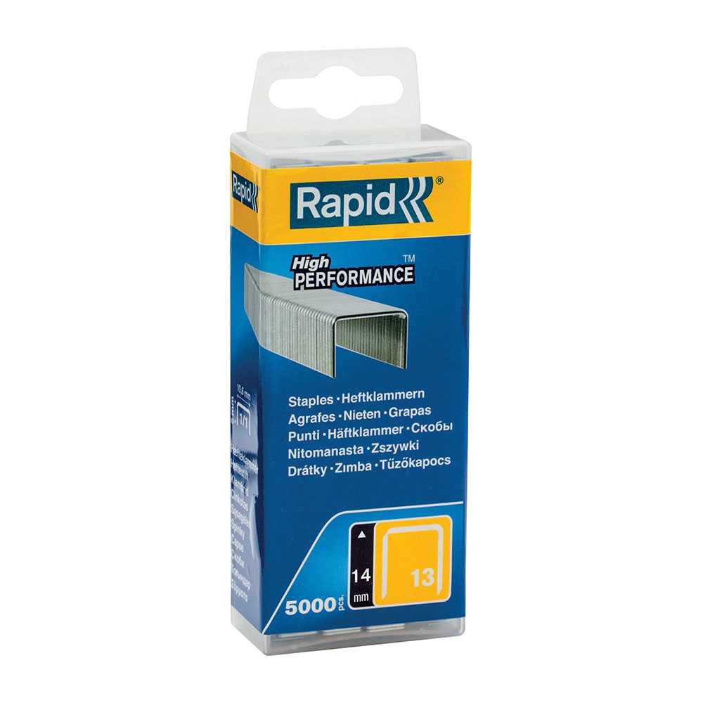 Capse Rapid 13/14 mm, galvanizate, sarma subtire, pentru tapiterie, 5.000/cutie polipropilena 40303082