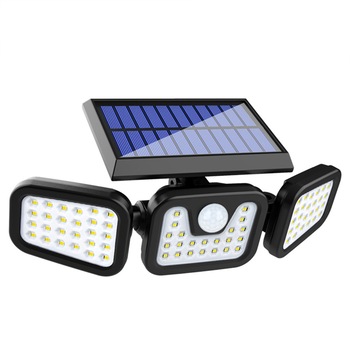 Lampa LED exterior, cu senzori de amurg, miscare si lumina, 3 capete reglabile, 74 x LED, 3 trepte intensitate Lampa LED exterior, cu senzori de amurg, miscare si lumina, 3 capete reglabile, 74 x LED, 3 trepte intensitate