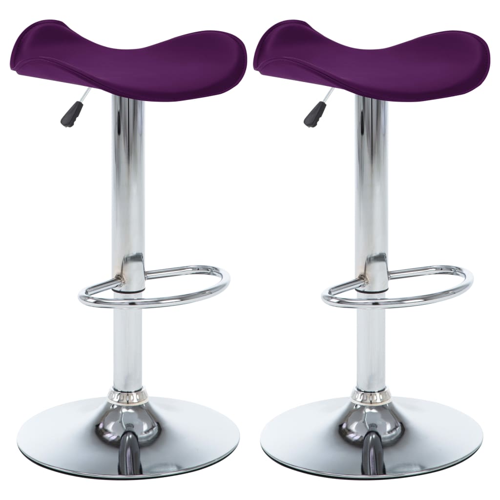 Set scaune de bar, 2 buc violet, piele ecologica 324738 44 x 43 x (62-83) cm