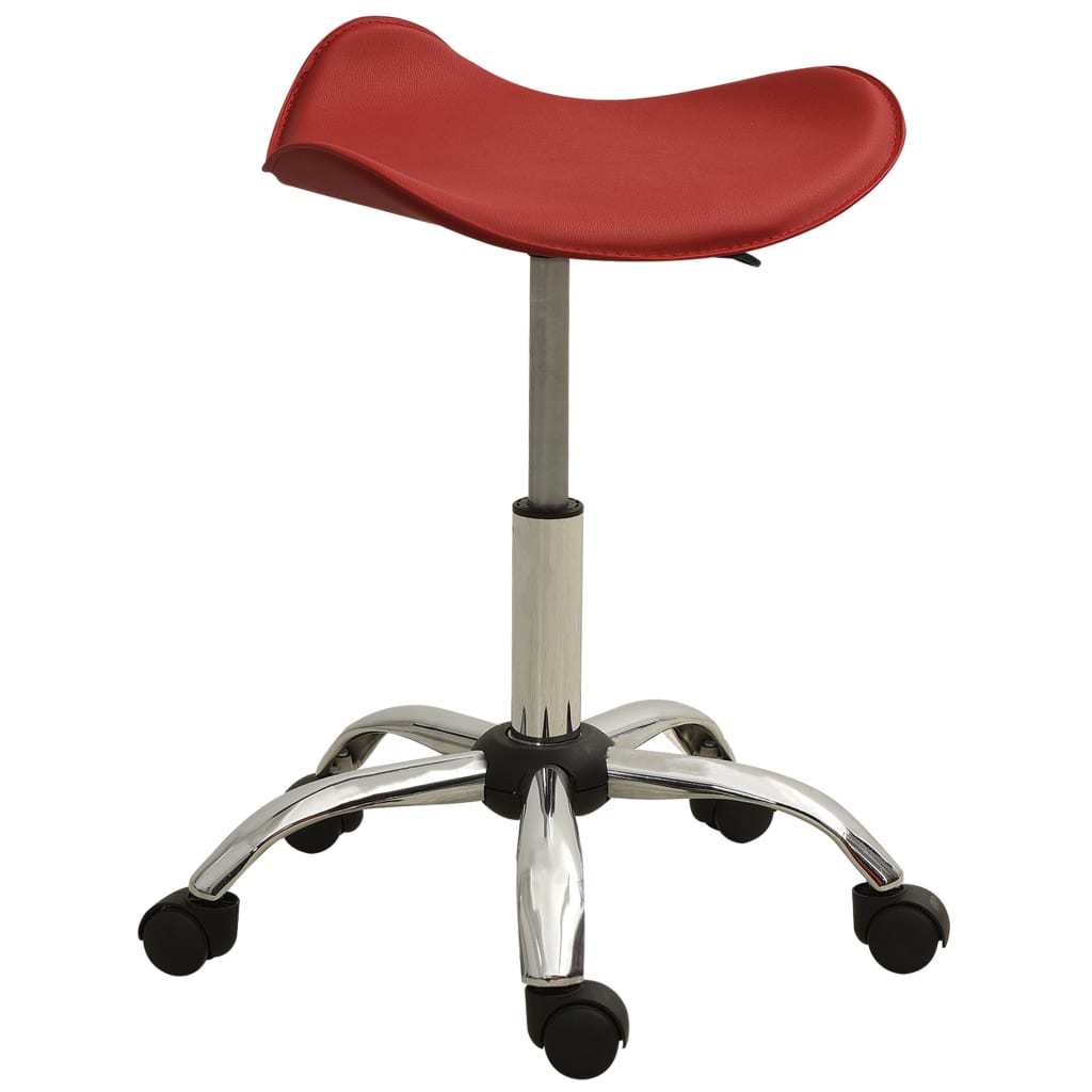 Scaun pentru salon spa, vidaXL, Piele artificiala, 44.5 x 44.5 x (49-63.5) cm, Visiniu