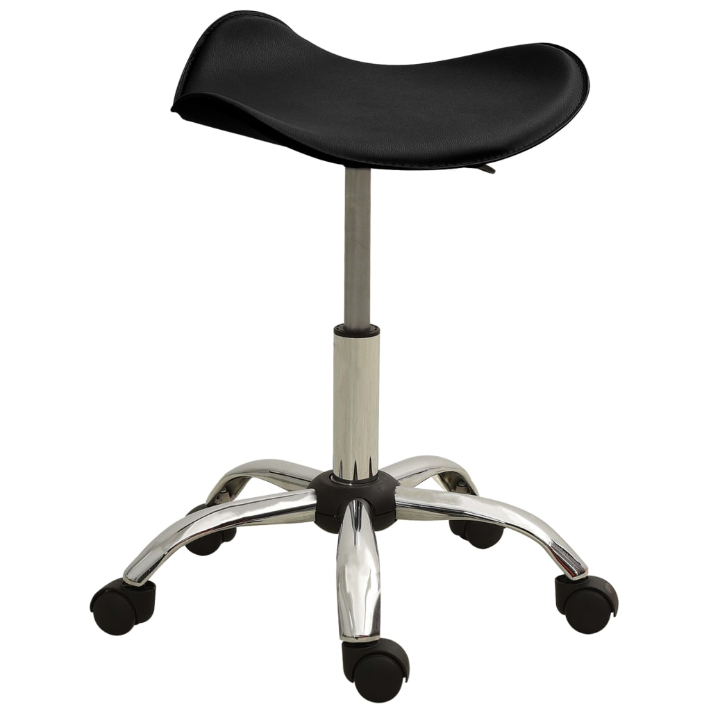Scaun pentru salon spa, vidaXL, Piele artificiala, 44.5 x 44.5 x (49-63.5) cm, Negru