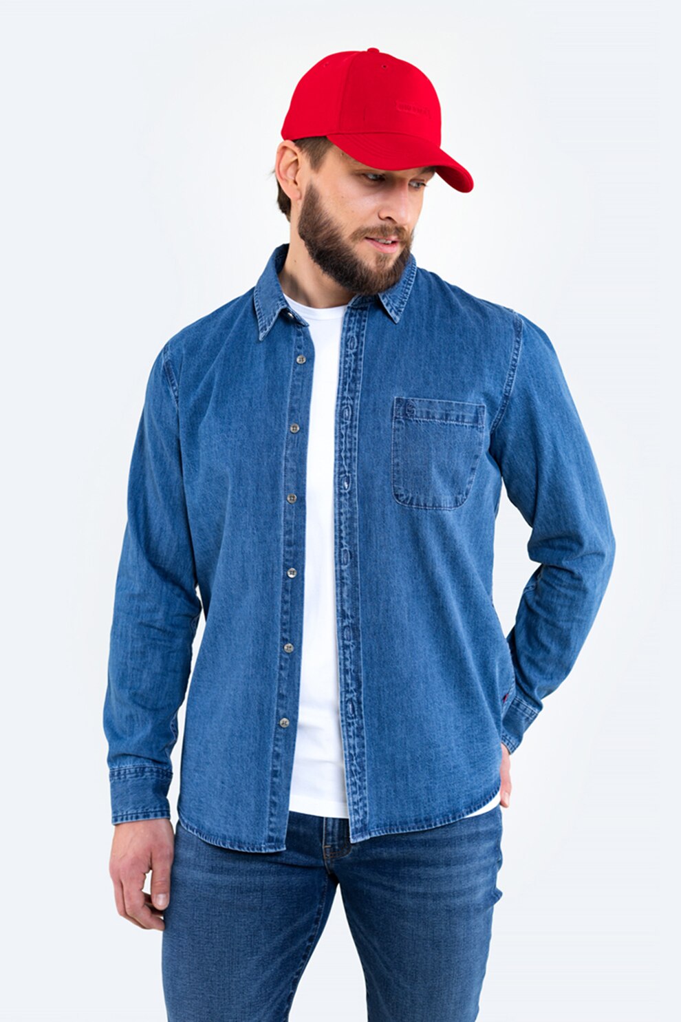 Big Star, Camasa din denim Gaber, Albastru, S