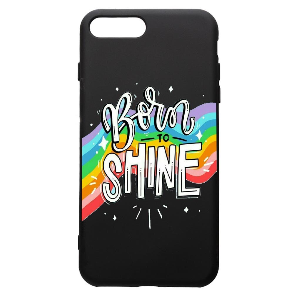 Husa de protectie Apple iPhone 8 Plus / iPhone 7 Plus, Born To Shine, silicon, cu interiorul din material textil, protectie camera, PB489