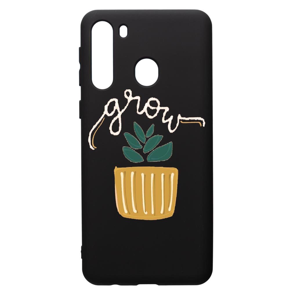 Husa de protectie Samsung Galaxy A21S, Grow, silicon, cu interiorul din material textil, protectie camera, PB490