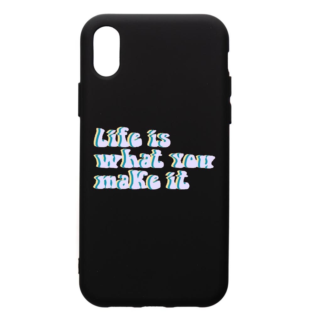 Husa de protectie Apple iPhone XS / iPhone X, Life Is..., silicon, cu interiorul din material textil, protectie camera, PB491