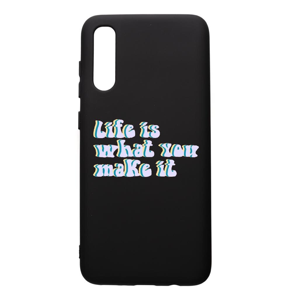 Husa de protectie Samsung Galaxy A70, Life Is..., silicon, cu interiorul din material textil, protectie camera, PB491