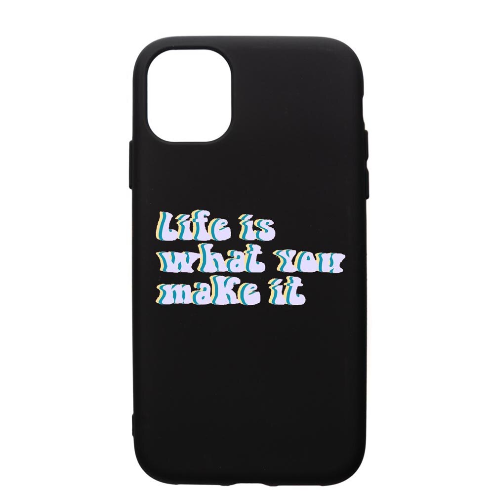Husa de protectie Apple iPhone 11, Life Is..., silicon, cu interiorul din material textil, protectie camera, PB491