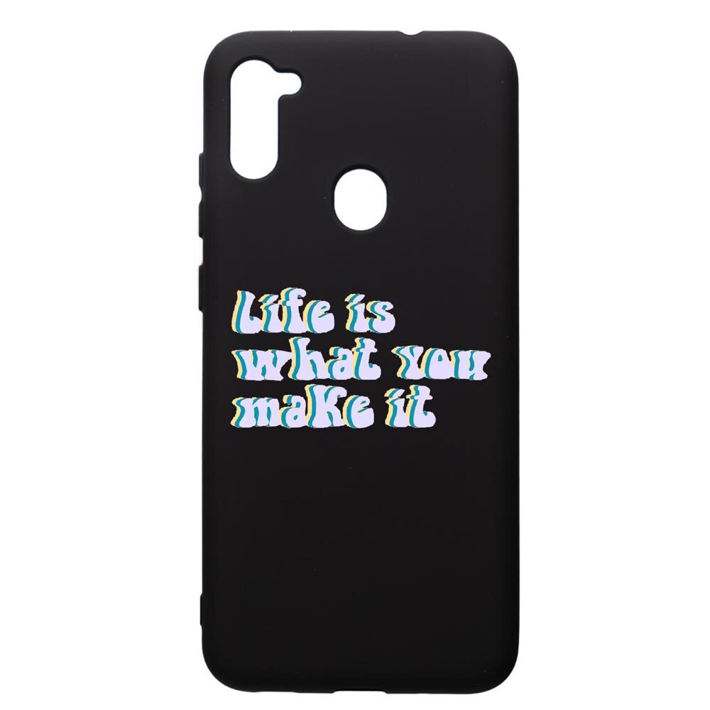 Husa de protectie Samsung Galaxy A11, Life Is..., silicon, cu interiorul din material textil, protectie camera, PB491