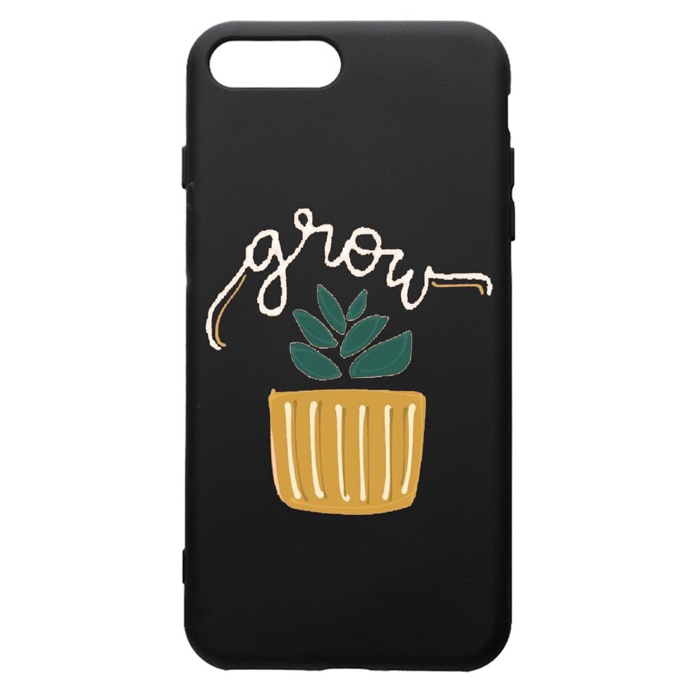 Husa de protectie Apple iPhone 8 Plus / iPhone 7 Plus, Grow, silicon, cu interiorul din material textil, protectie camera, PB490