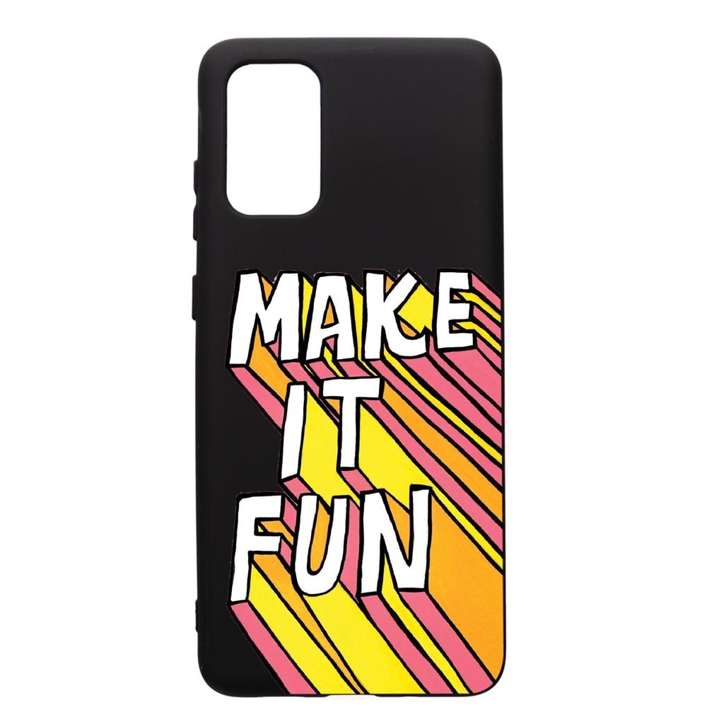 Husa de protectie Samsung Galaxy S20 Plus, Make It Fun, silicon, cu interiorul din material textil, protectie camera, PB494