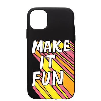 Husa de protectie Apple iPhone 12 Pro, Make It Fun, silicon, cu interiorul din material textil, protectie camera, PB494 Husa de protectie Apple iPhone 12 Pro, Make It Fun, silicon, cu interiorul din material textil, protectie camera, PB494