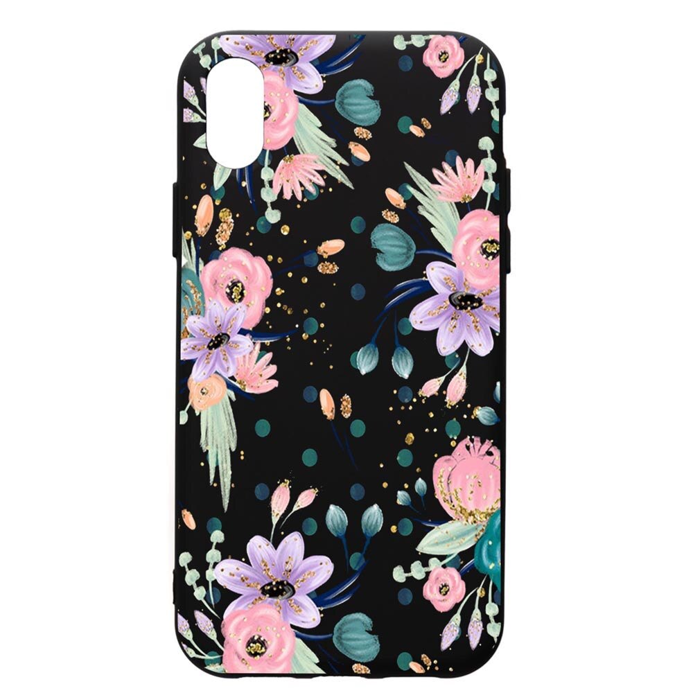 Husa de protectie Apple iPhone XS / iPhone X, Sping Flowers, silicon, cu interiorul din material textil, protectie camera, PB495
