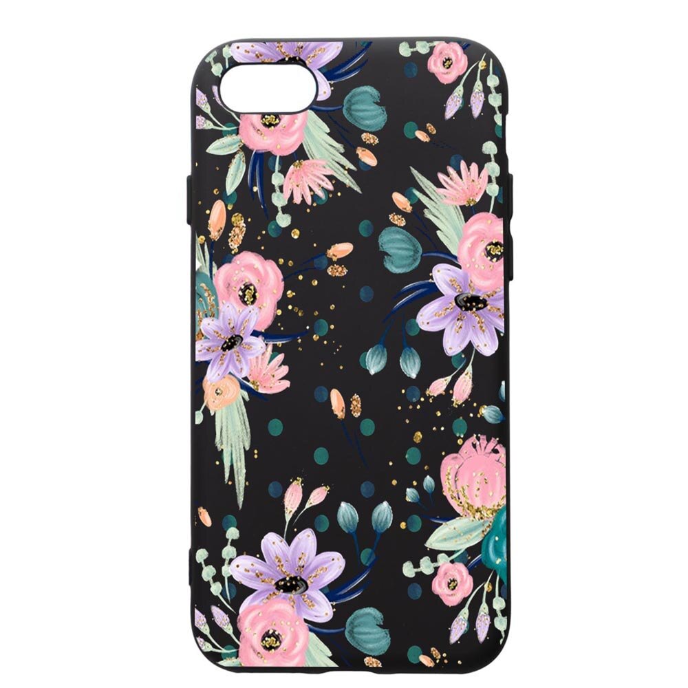 Husa de protectie Apple iPhone SE 2 / iPhone 8 / iPhone 7, Sping Flowers, silicon, cu interiorul din material textil, protectie camera, PB495