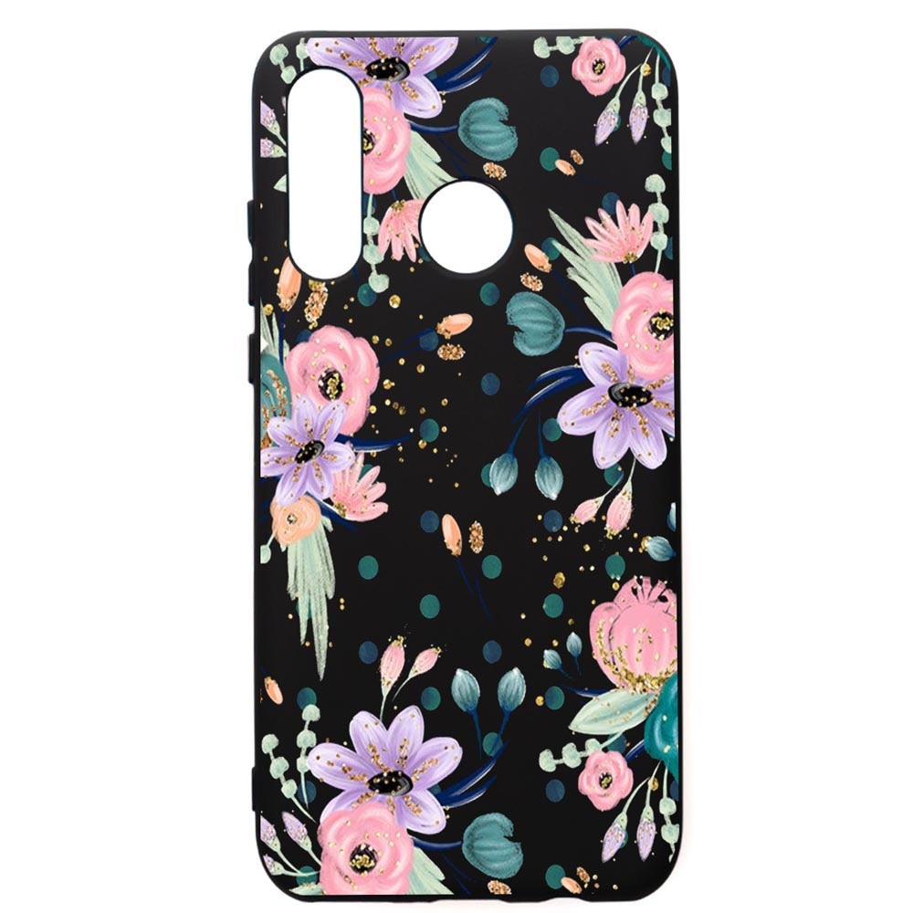 Husa de protectie Huawei P30 Lite, Sping Flowers, silicon, cu interiorul din material textil, protectie camera, PB495