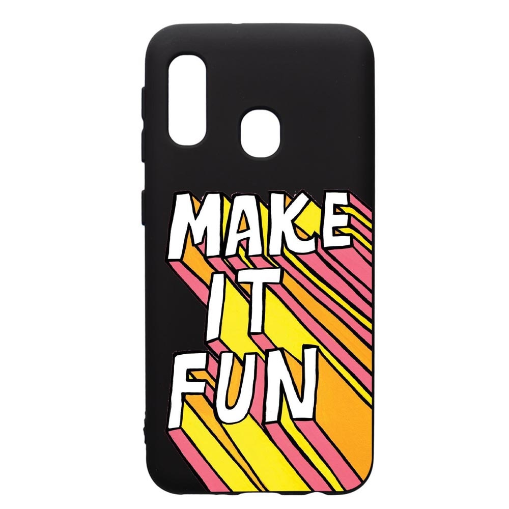 Husa de protectie Samsung Galaxy A20E, Make It Fun, silicon, cu interiorul din material textil, protectie camera, PB494