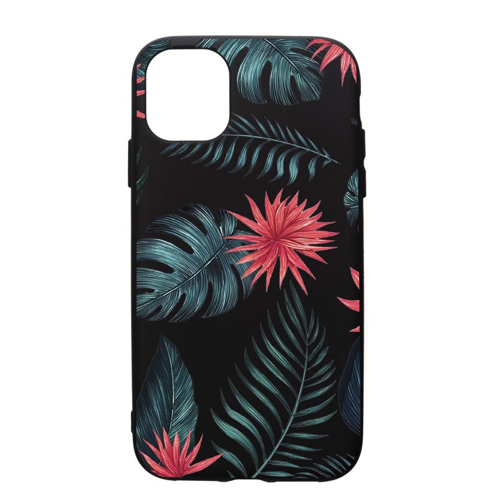 Husa de protectie Apple iPhone 11 Pro Max, Tropical Flowers, silicon, cu interiorul din material textil, protectie camera, PB497