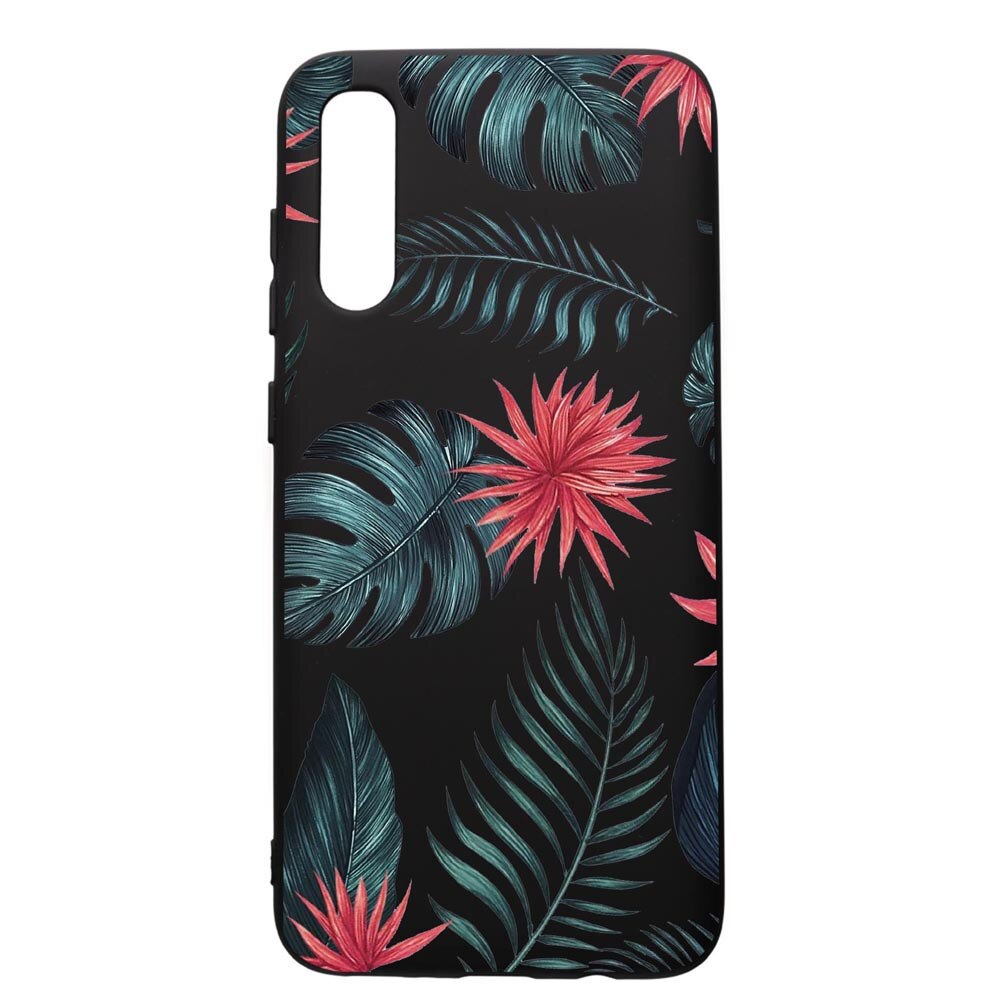 Husa de protectie Samsung Galaxy A70, Tropical Flowers, silicon, cu interiorul din material textil, protectie camera, PB497