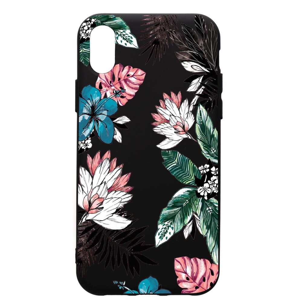Husa de protectie Huawei Y6 2019, Tropical Flowers, silicon, cu interiorul din material textil, protectie camera, PB500