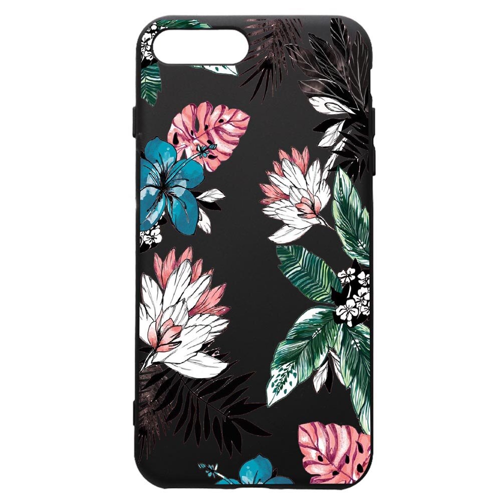 Husa de protectie Apple iPhone 8 Plus / iPhone 7 Plus, Tropical Flowers, silicon, cu interiorul din material textil, protectie camera, PB500