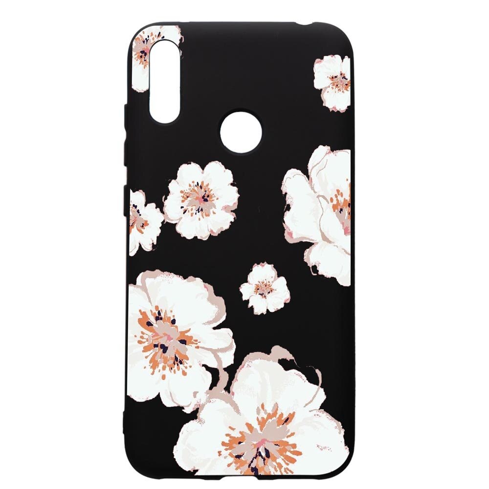 Husa de protectie Huawei Y7 2019, Tropical Flowers Pastel, silicon, cu interiorul din material textil, protectie camera, PB499