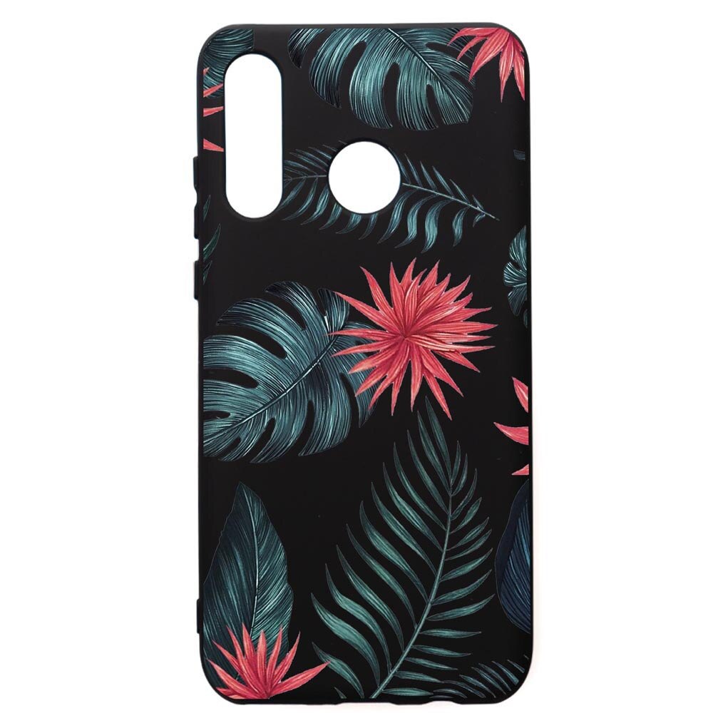 Husa de protectie Huawei P30 Lite, Tropical Flowers, silicon, cu interiorul din material textil, protectie camera, PB497