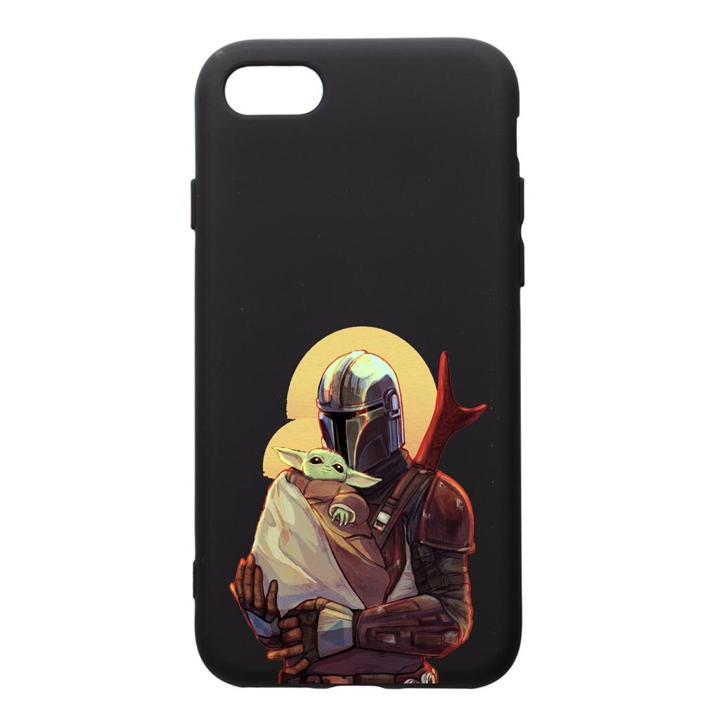 Husa de protectie Apple iPhone SE 2 / iPhone 8 / iPhone 7, Star Wars The Mandalorian, silicon, cu interiorul din material textil, protectie camera, PB465