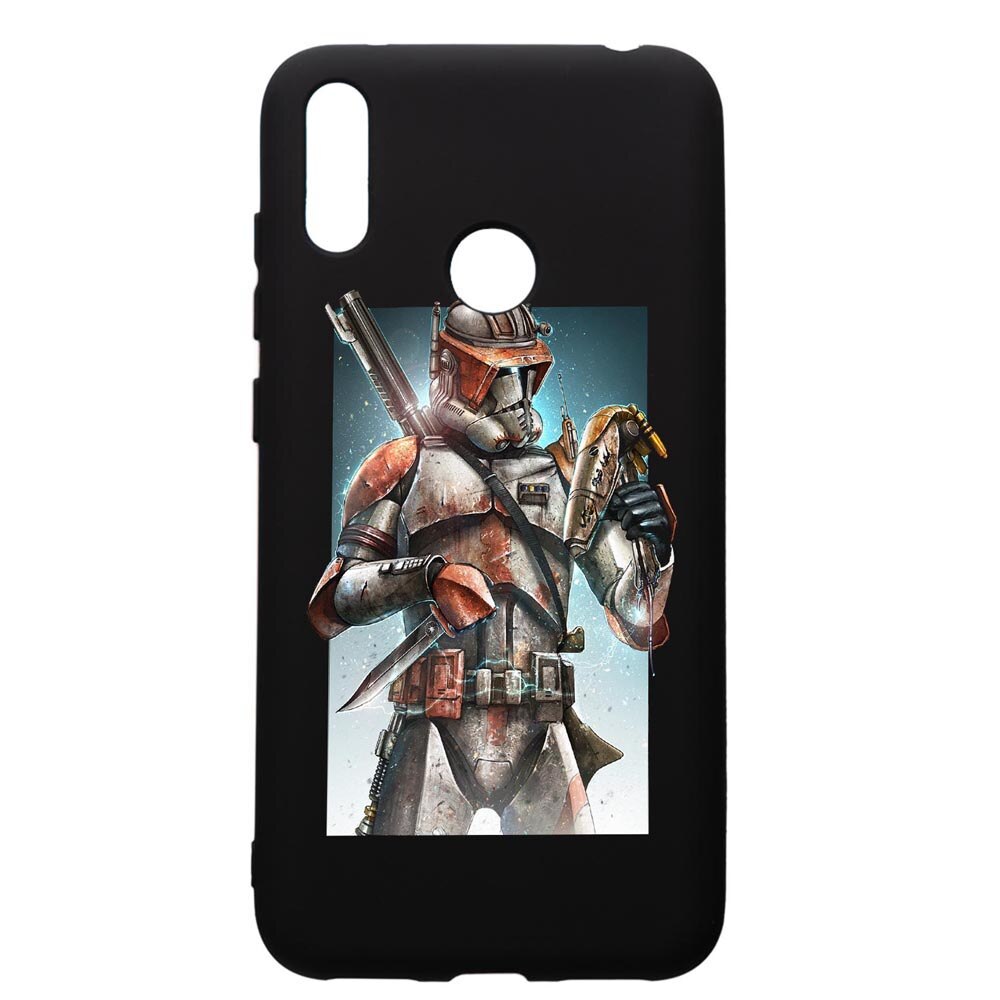 Husa de protectie Huawei Y7 2019, Star Wars The Mandalorian, silicon, cu interiorul din material textil, protectie camera, PB464