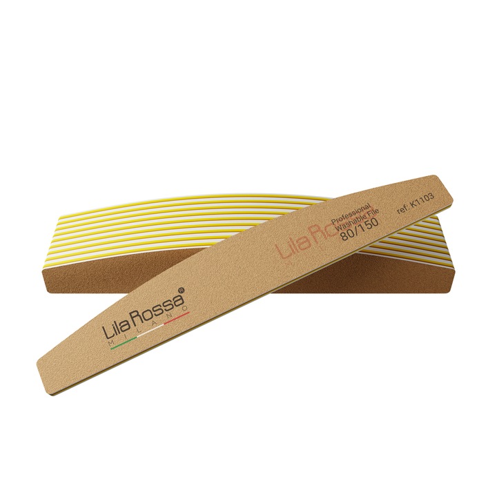 Set pile unghii Lila Rossa, semiluna, granulatie 80/150, 10 buc