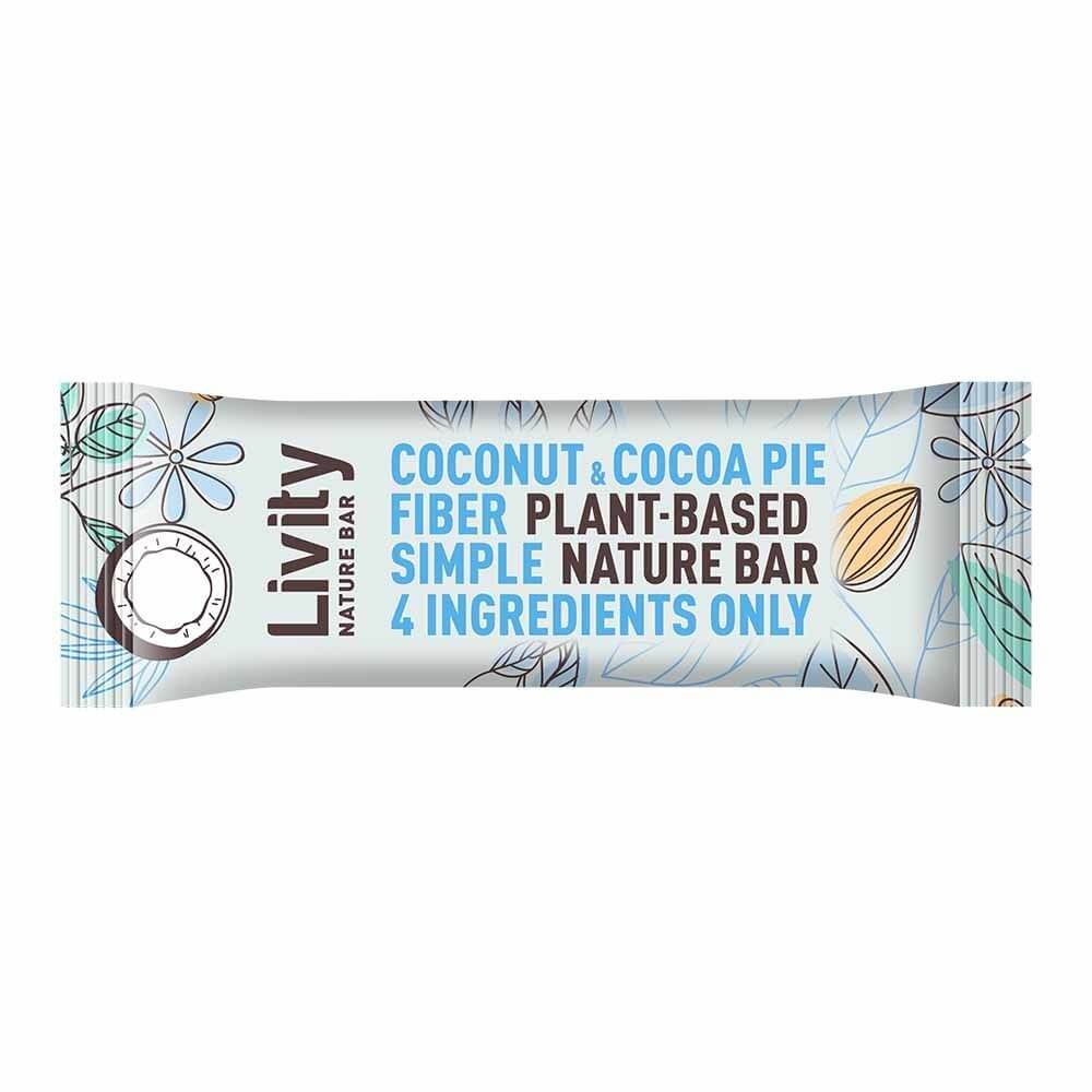 Baton cu Cocos Livity Nature Coconut&Cocoa Pie, 30 g