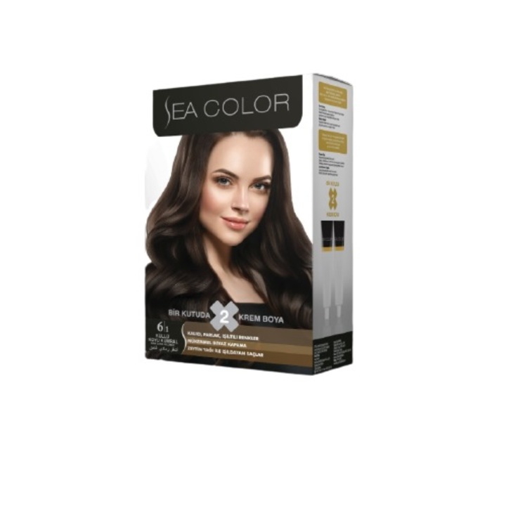 Set Vopsele de par, Lila Cosmetics, Sea color, Olive, Ash Dark Blonde, 6.1, Dark Ash Blond