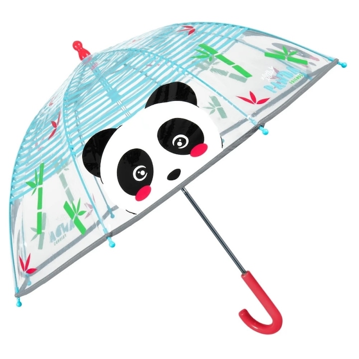 Детски прозрачен чадър Perletti CoolKids 15566, Прозрачен