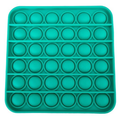 Jucarie antistres din silicon, Push Pop Bubble, Pop It, Neo Toy, forma patrat, Verde, 12x12x1.5cm